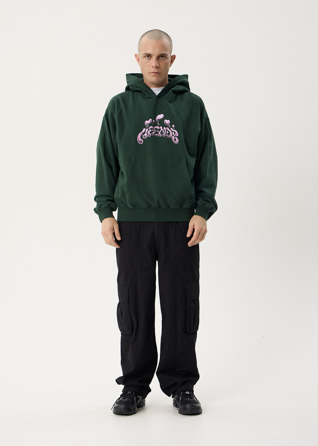 AFENDS Mens Devotion - Boxy Hood - Washed Pine