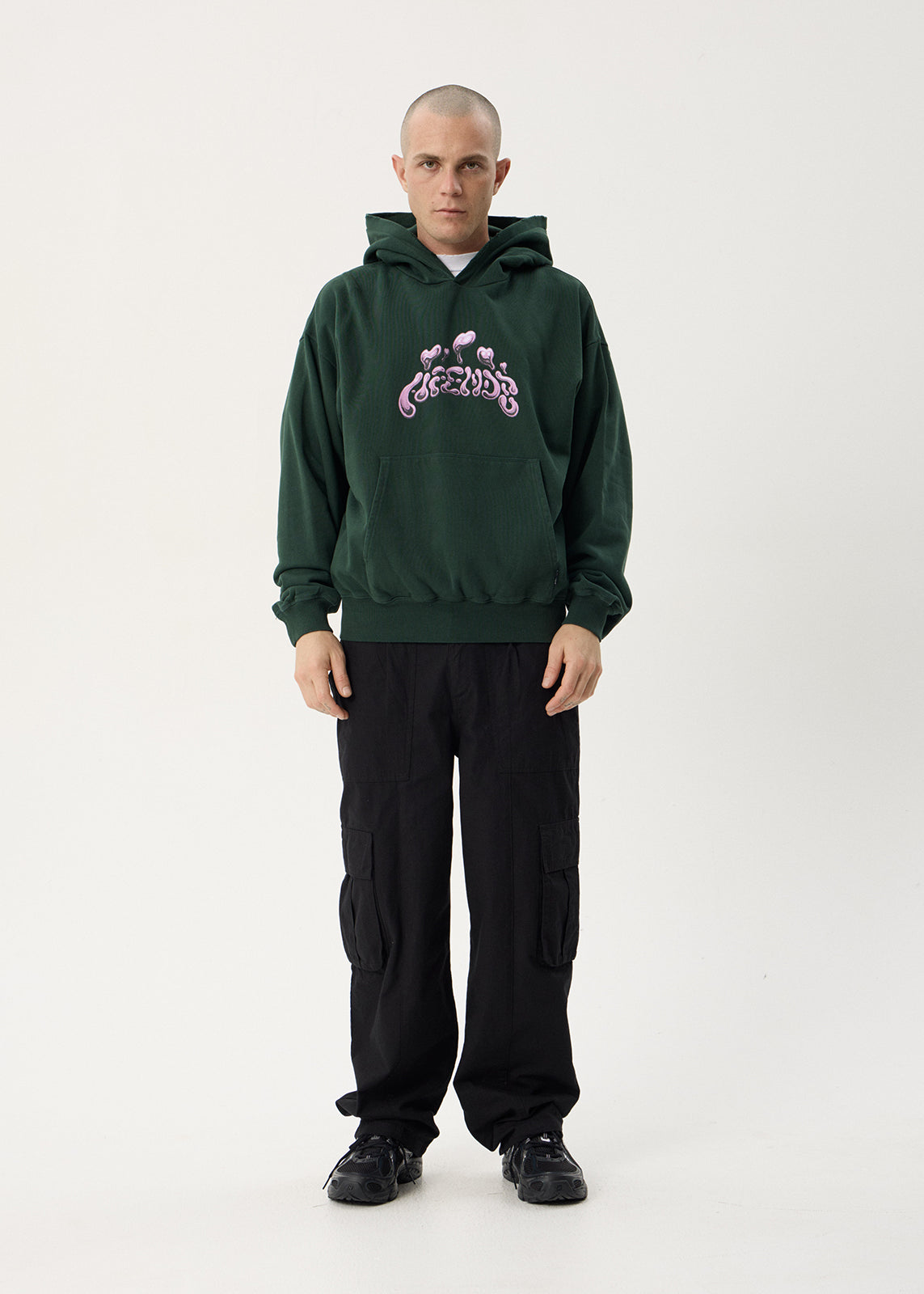 AFENDS Mens Devotion - Boxy Hood - Washed Pine