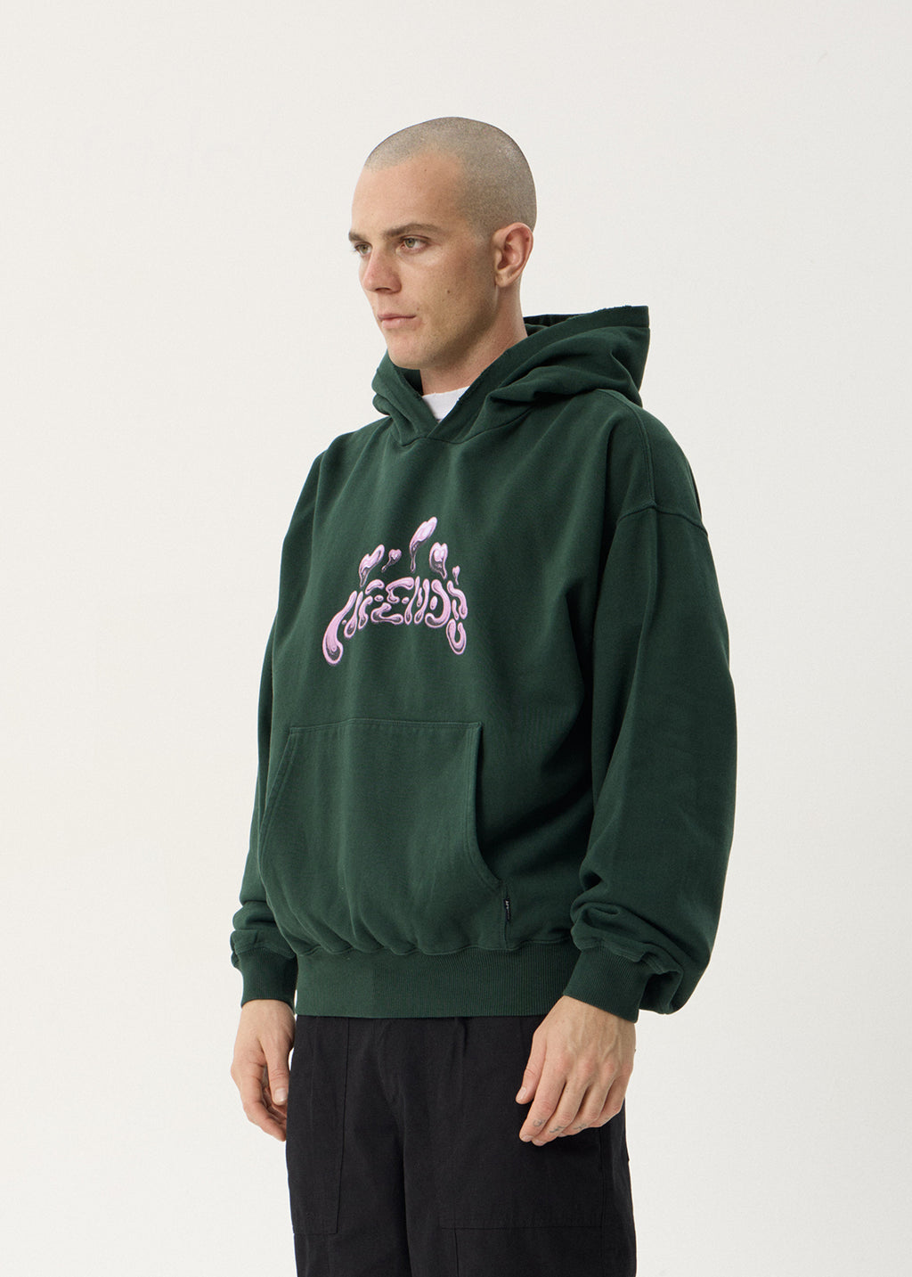 AFENDS Mens Devotion - Boxy Hood - Washed Pine