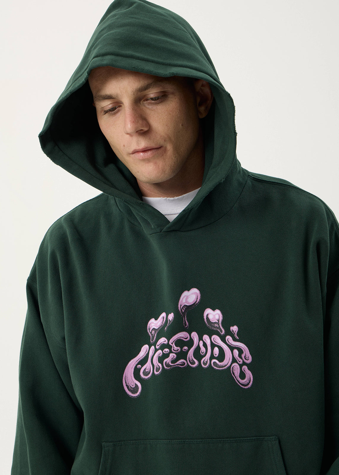 AFENDS Mens Devotion - Boxy Hood - Washed Pine