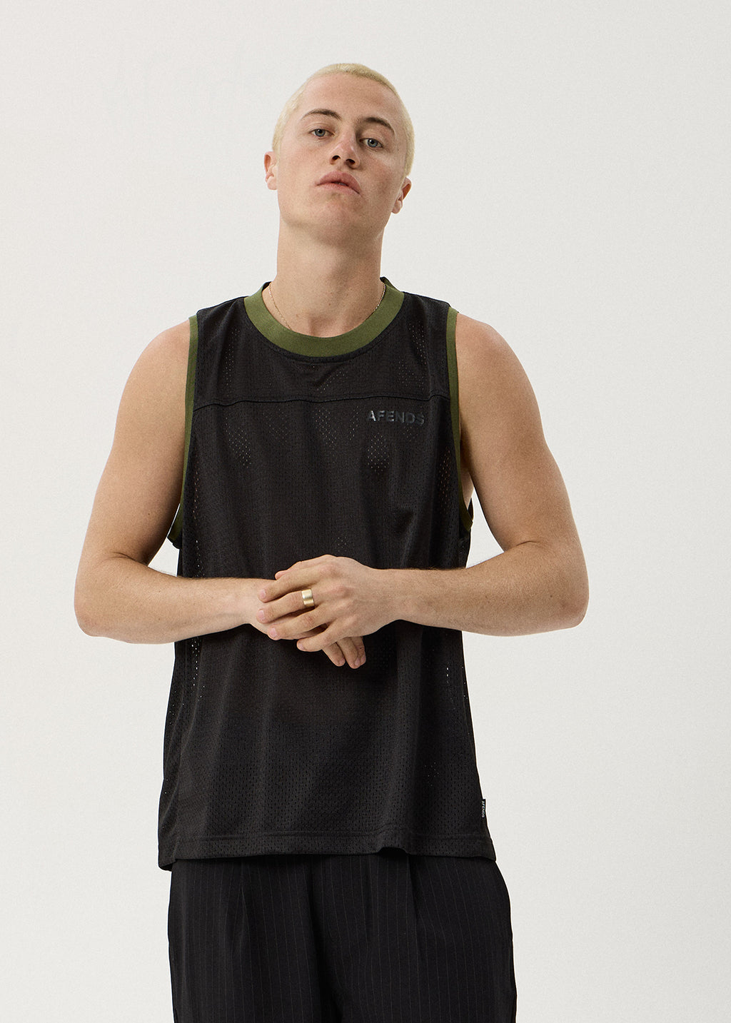 AFENDS Contingent - Mesh Singlet - Black