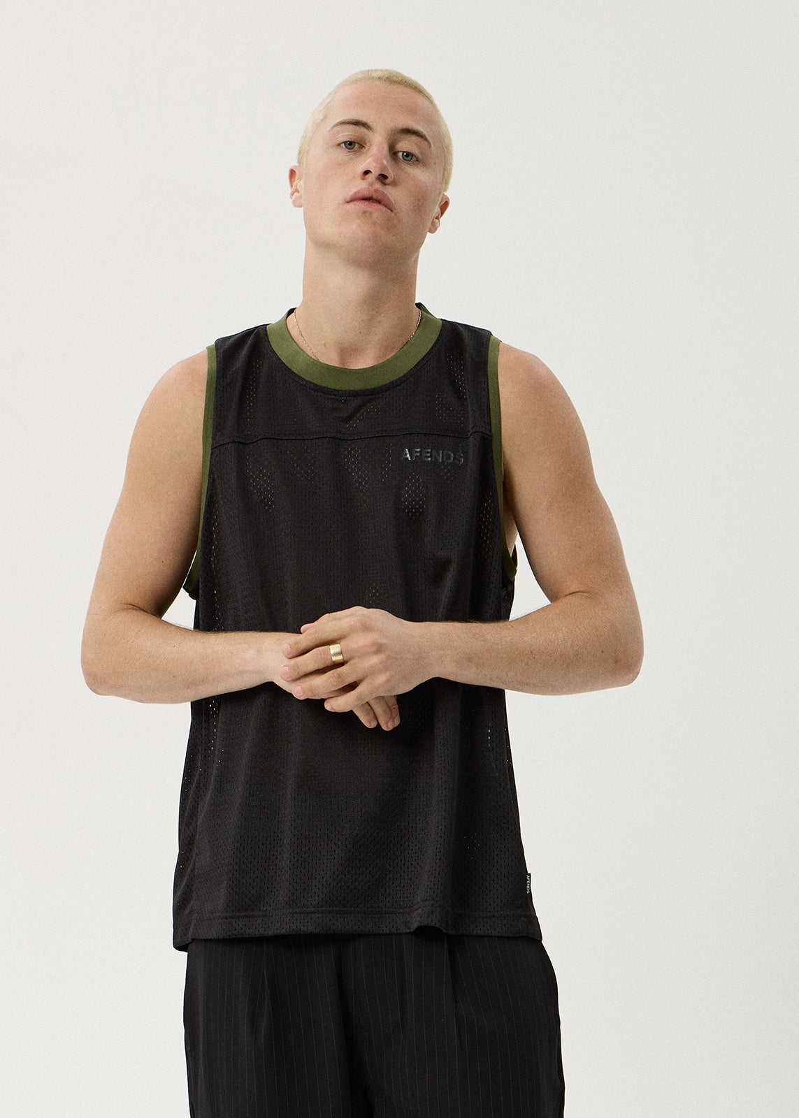 AFENDS Contingent - Mesh Singlet - Black