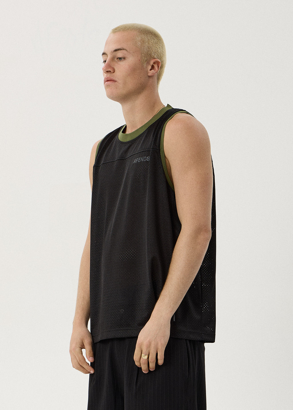 AFENDS Contingent - Mesh Singlet - Black