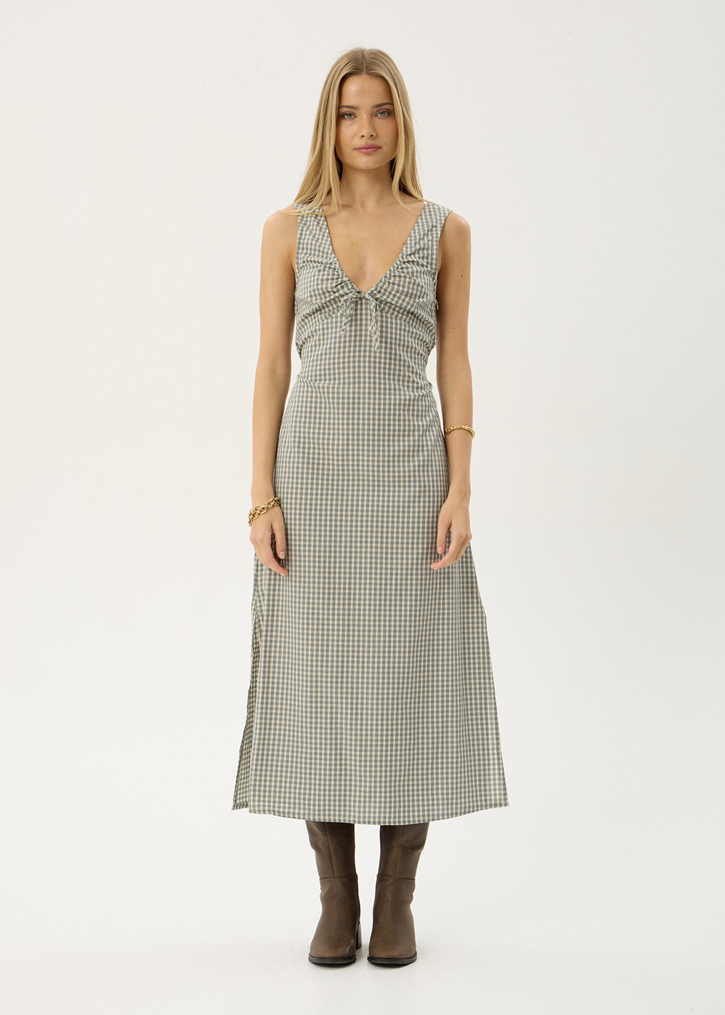 AFENDS Womens Izzy - Maxi Dress - Vice Alpine Check
