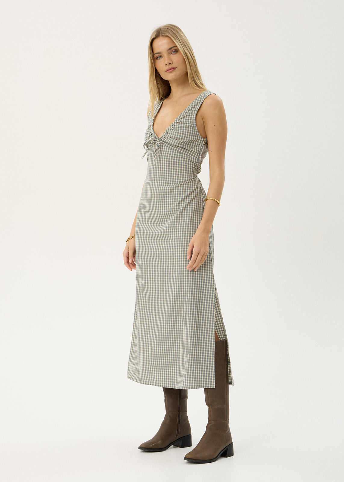 AFENDS Womens Izzy - Maxi Dress - Vice Alpine Check