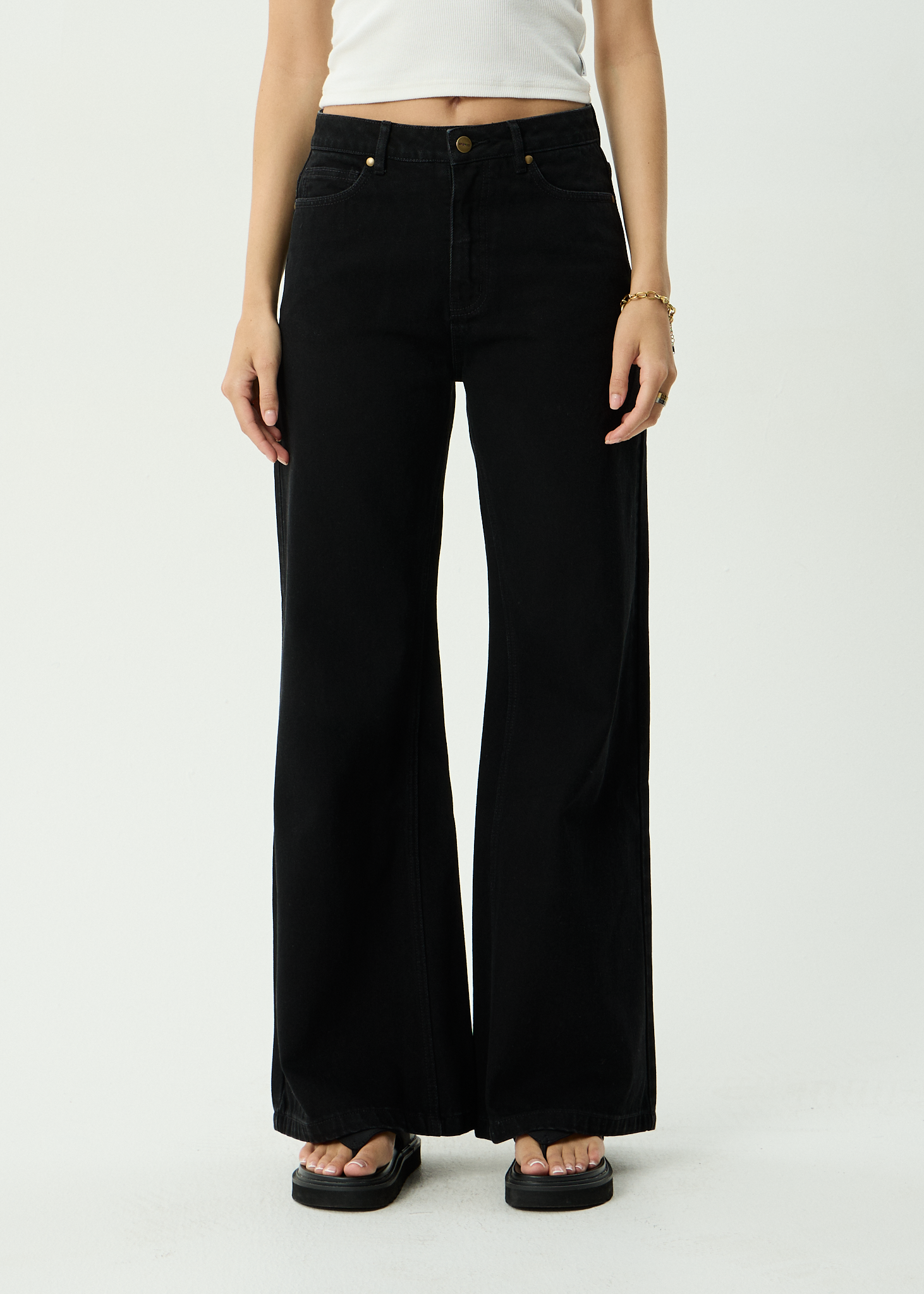 AFENDS Womens Gigi - Denim Flared Leg Jean - Washed Black