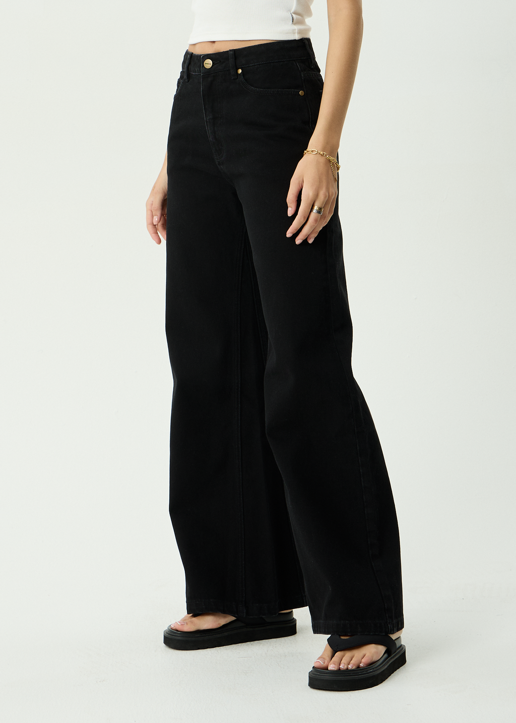 AFENDS Womens Gigi - Denim Flared Leg Jean - Washed Black