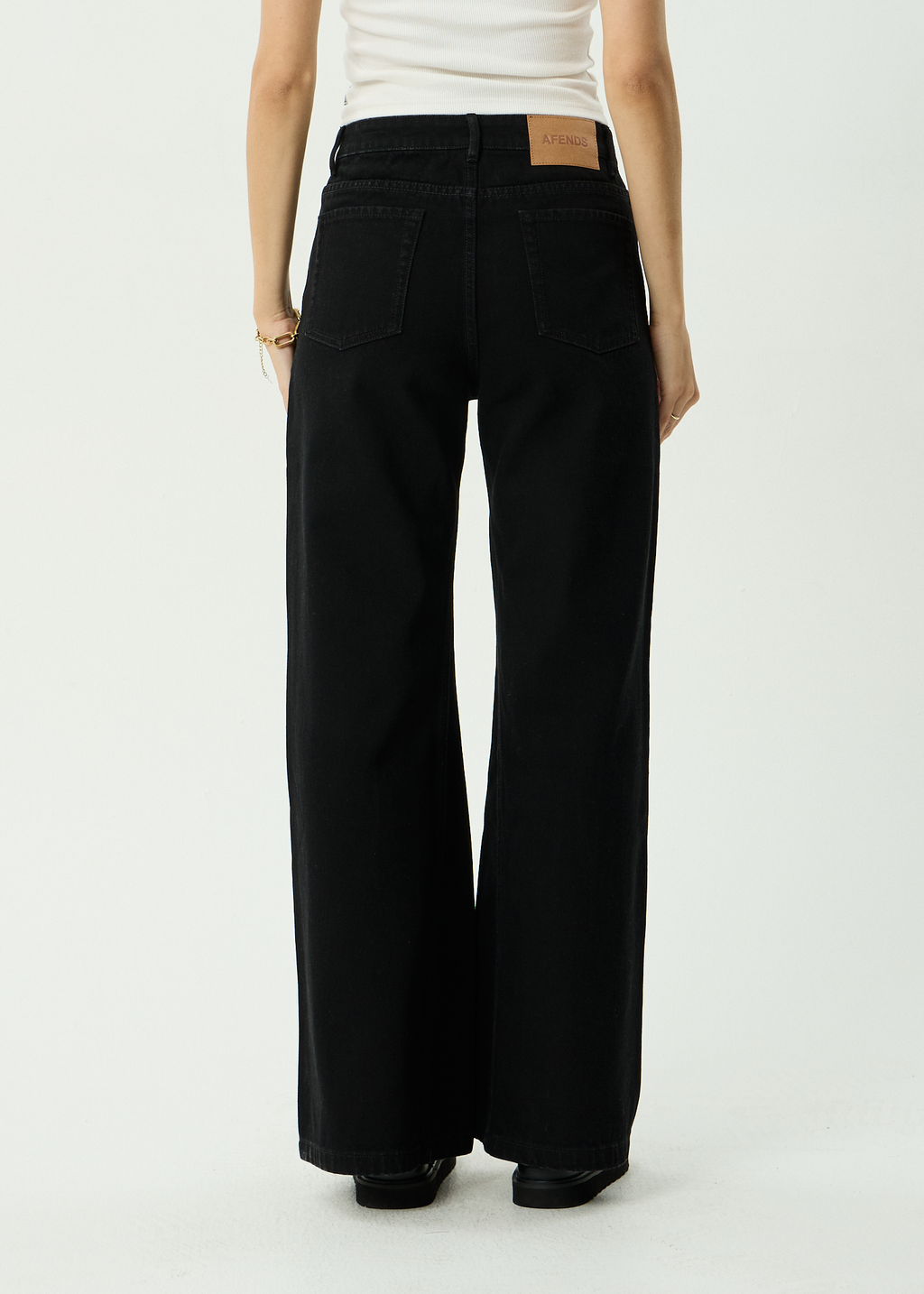 AFENDS Womens Gigi - Denim Flared Leg Jean - Washed Black