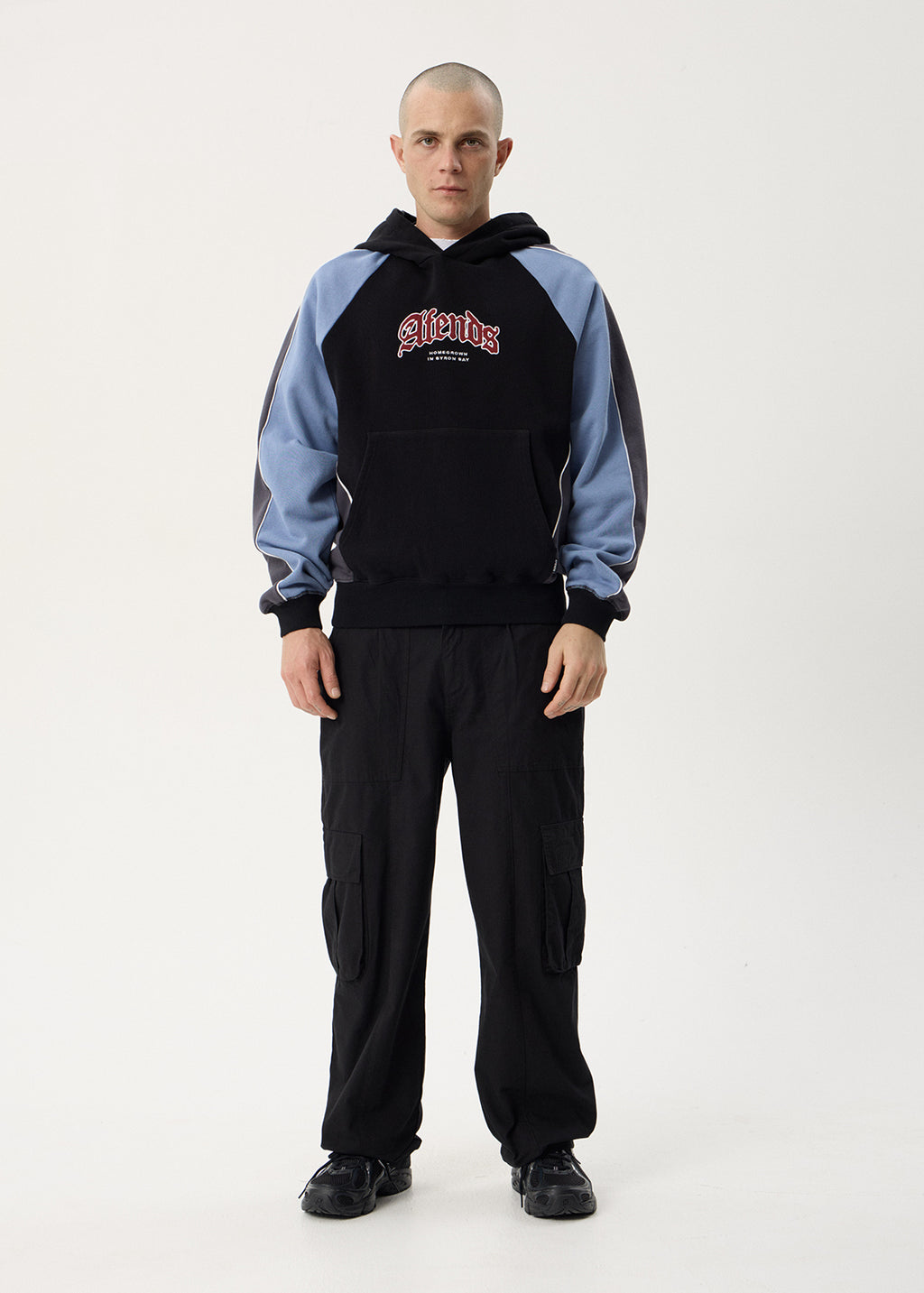 AFENDS Mens Occupancy - Paneled Boxy Hood - Black