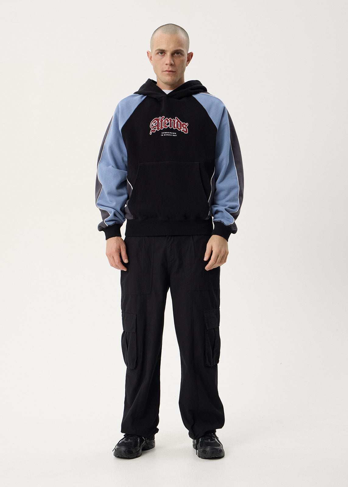 AFENDS Mens Occupancy - Paneled Boxy Hood - Black