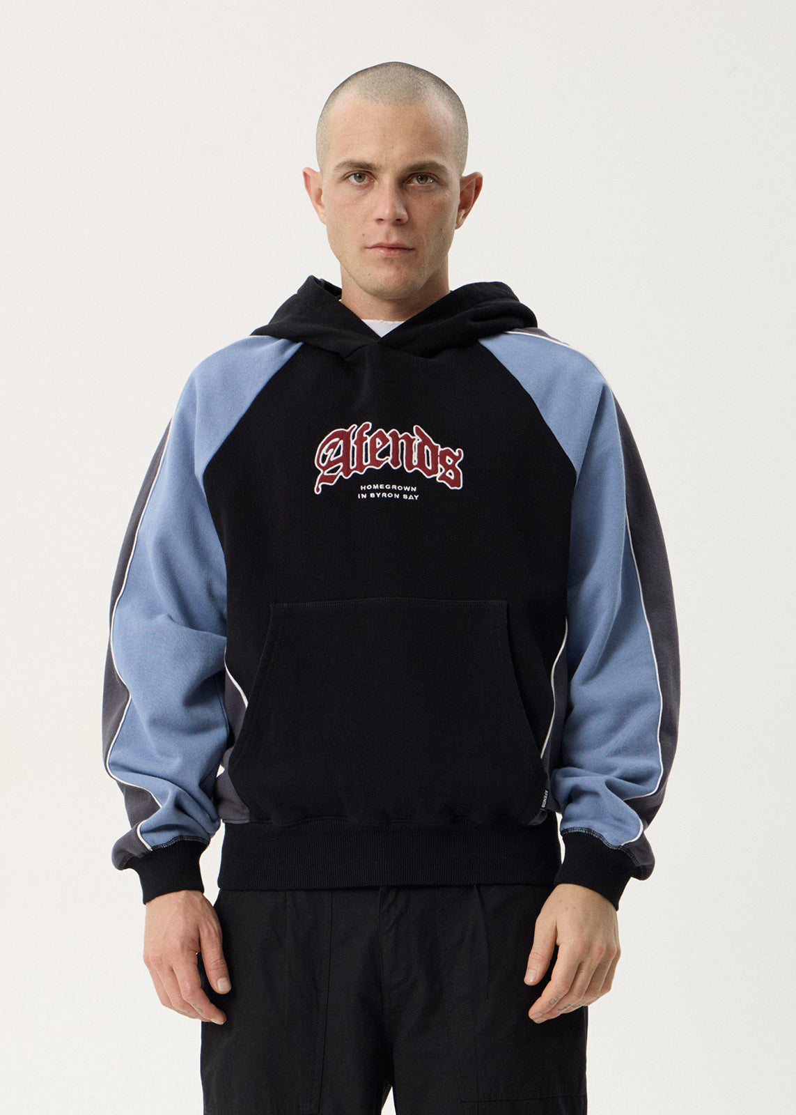 AFENDS Mens Occupancy - Paneled Boxy Hood - Black