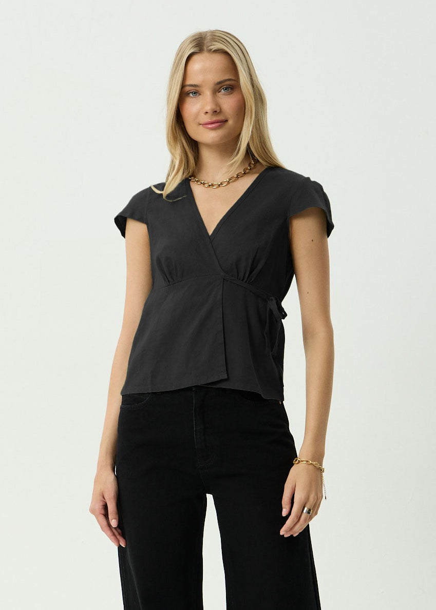 AFENDS Womens Loula - Wrap Top - Black