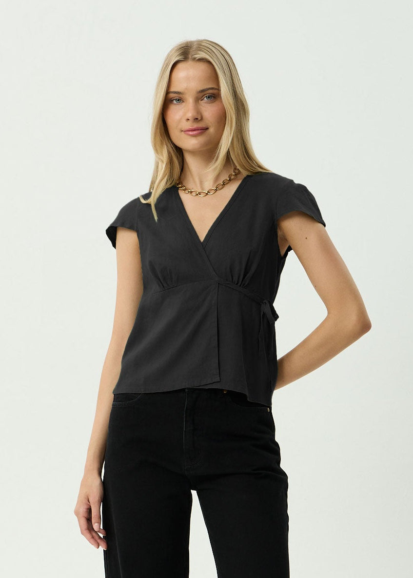 AFENDS Womens Loula - Wrap Top - Black