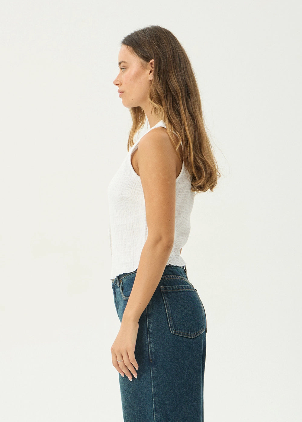 AFENDS Womens Lana - Seersucker Top - Off White