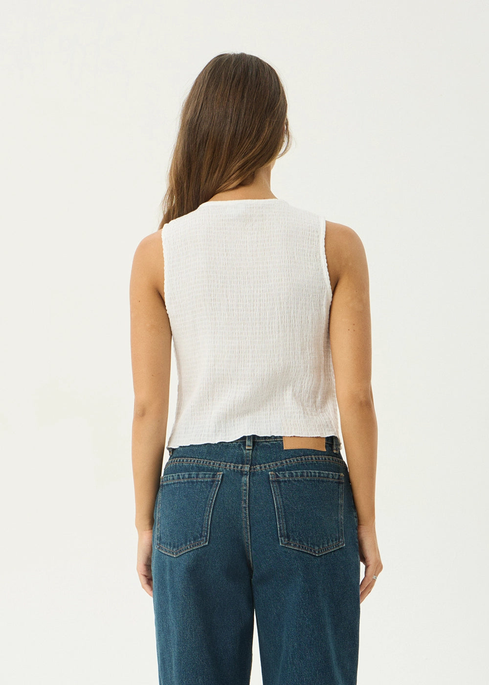 AFENDS Womens Lana - Seersucker Top - Off White