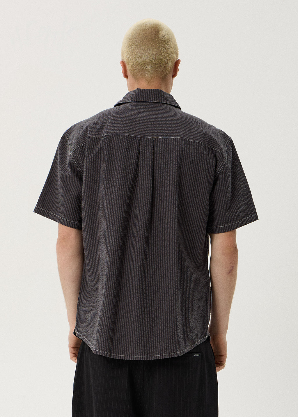 AFENDS Static - Short Sleeve Shirt - Black Stripe
