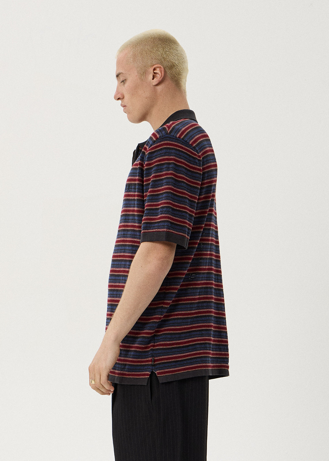 AFENDS Club - Knit Polo Shirt - Club Stripe