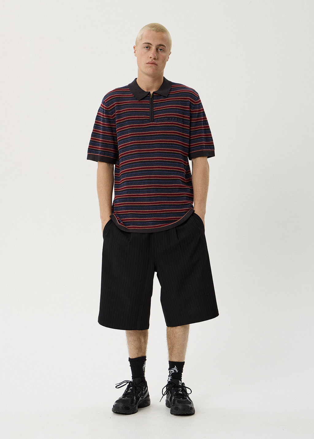 AFENDS Club - Knit Polo Shirt - Club Stripe
