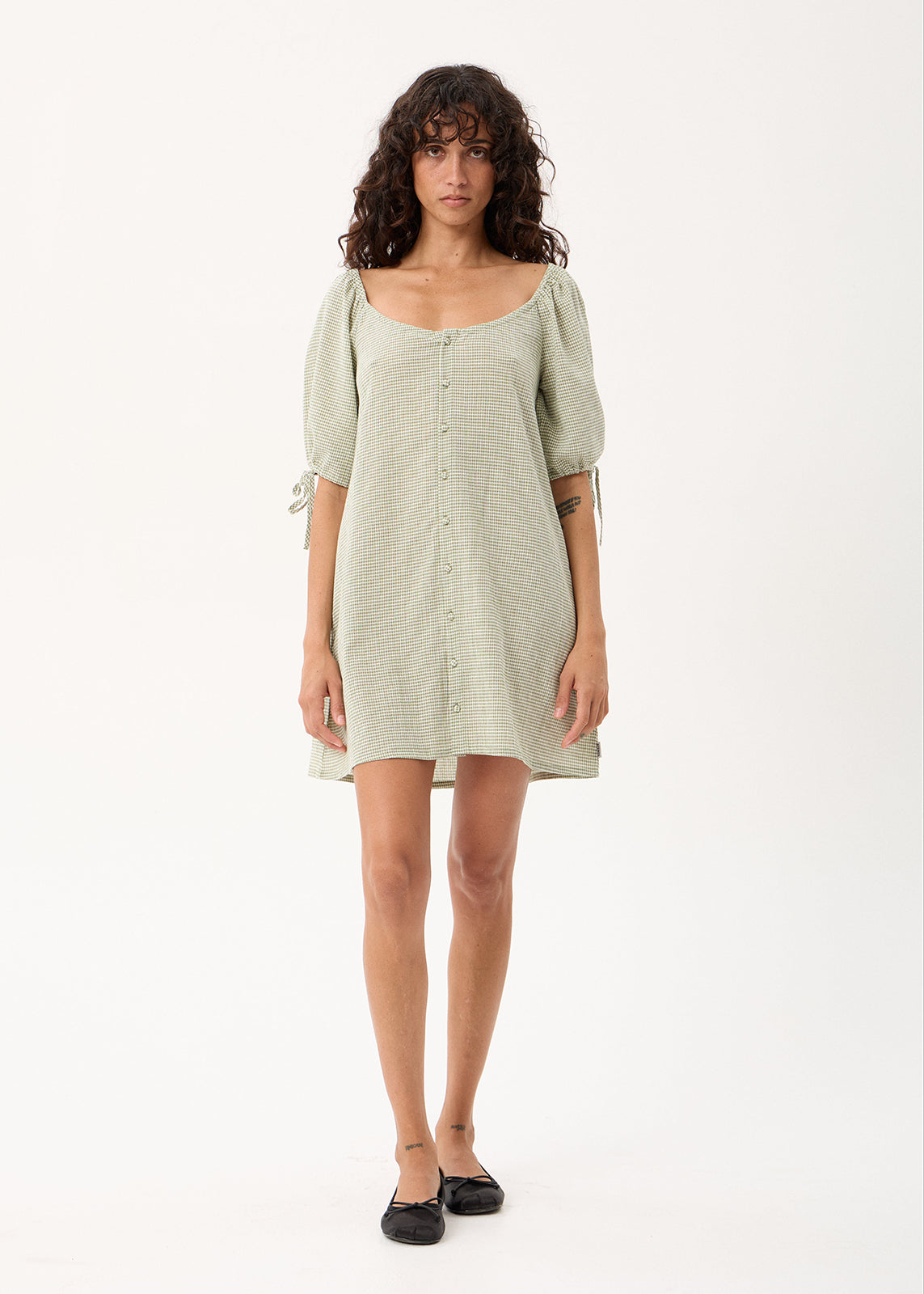 AFENDS Benni - Mini Dress - Sage Check