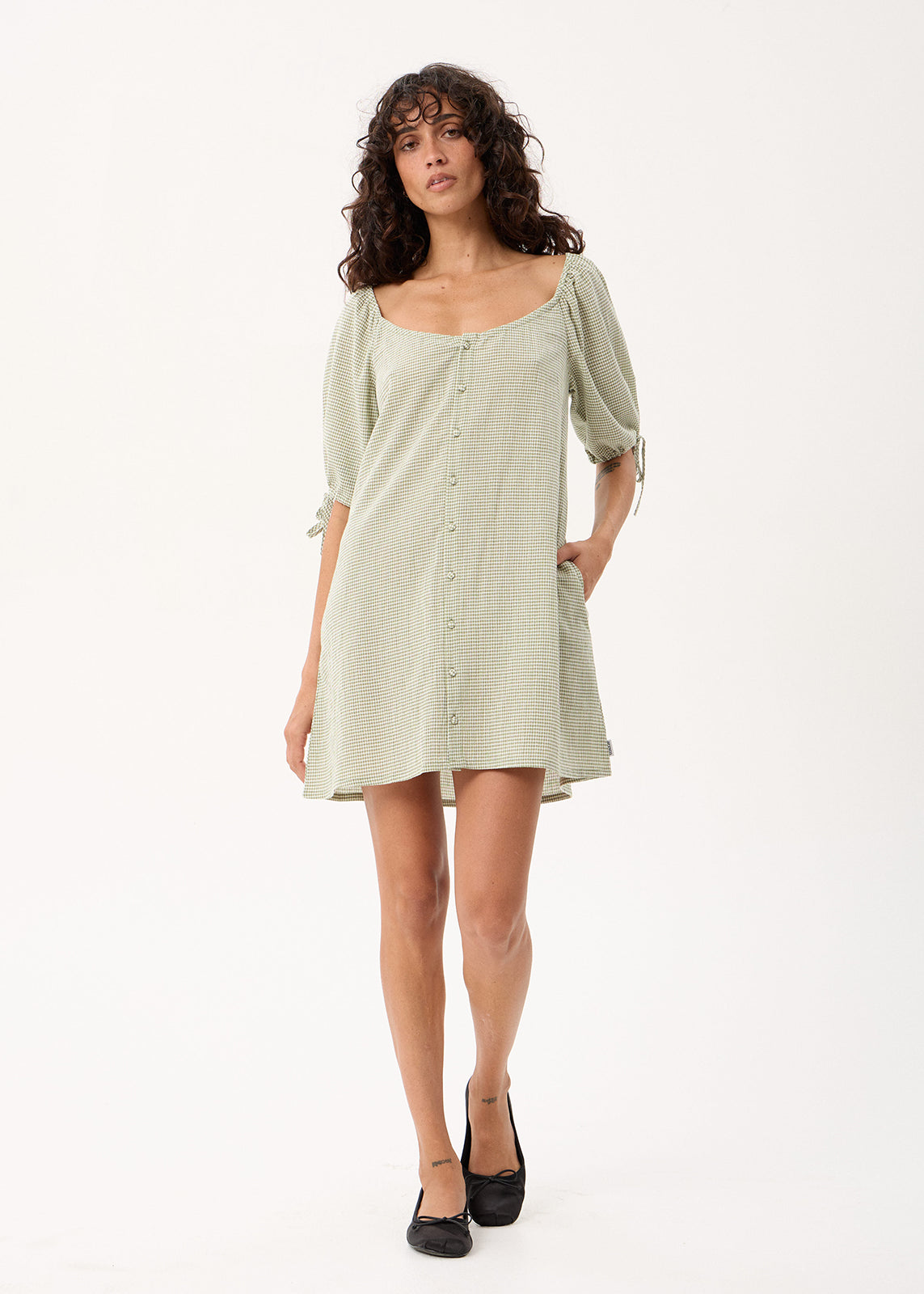 AFENDS Benni - Mini Dress - Sage Check