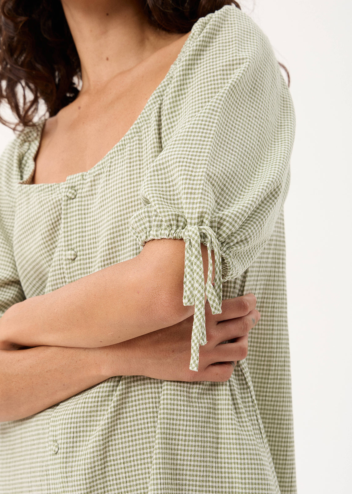 AFENDS Benni - Mini Dress - Sage Check