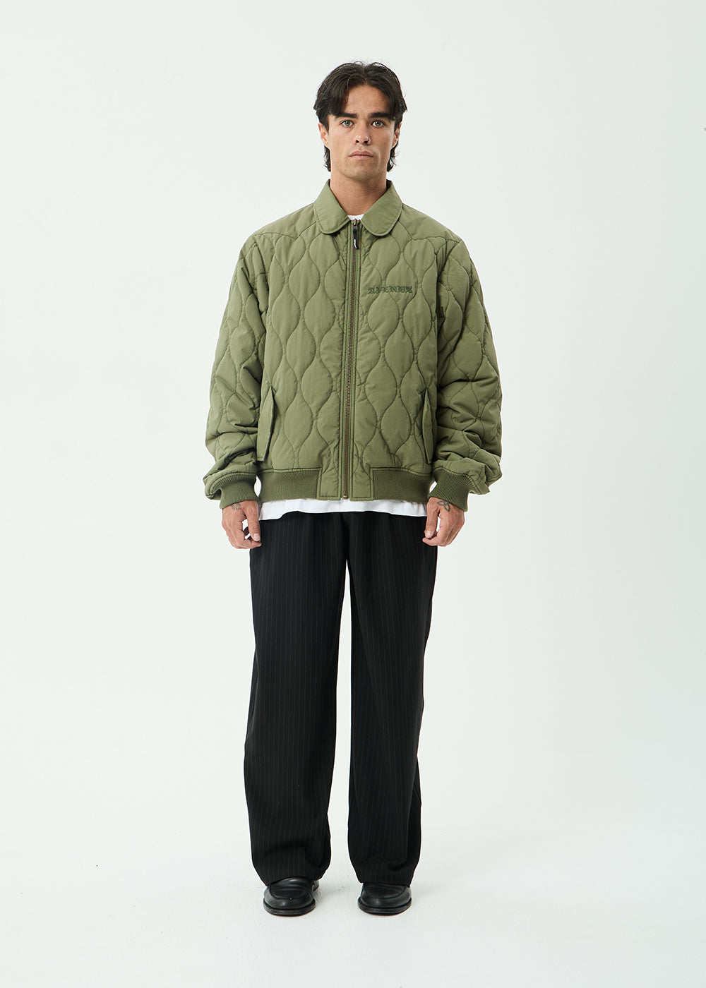 AFENDS Mens Mellross - Bomber Jacket - Military