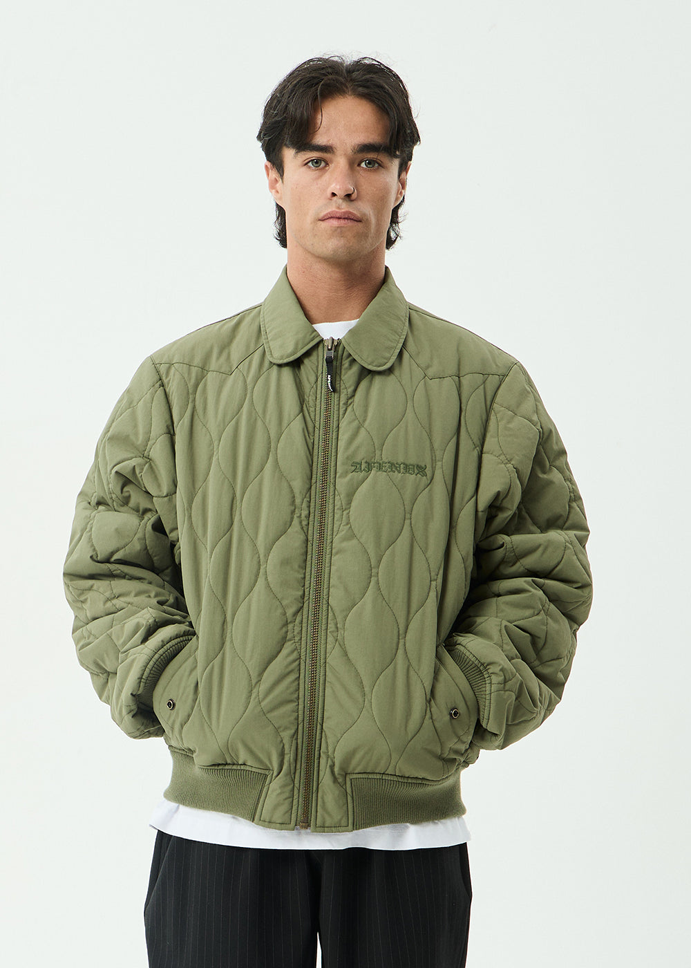 AFENDS Mens Mellross - Bomber Jacket - Military