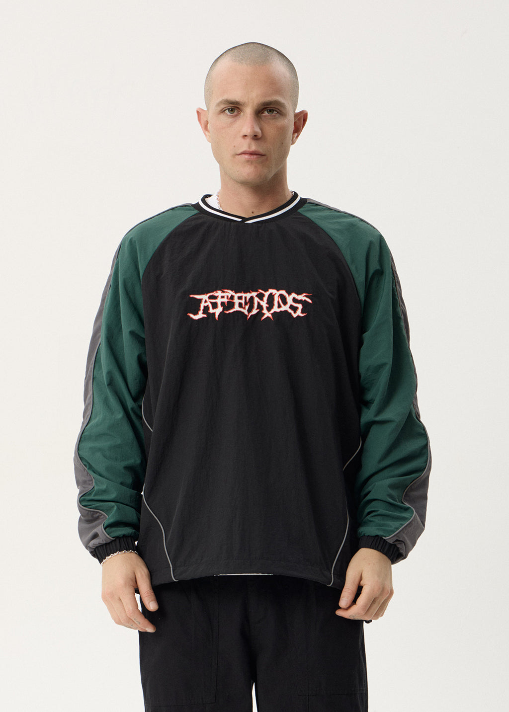 AFENDS Mens Nationals - Sports Crew Neck - Black