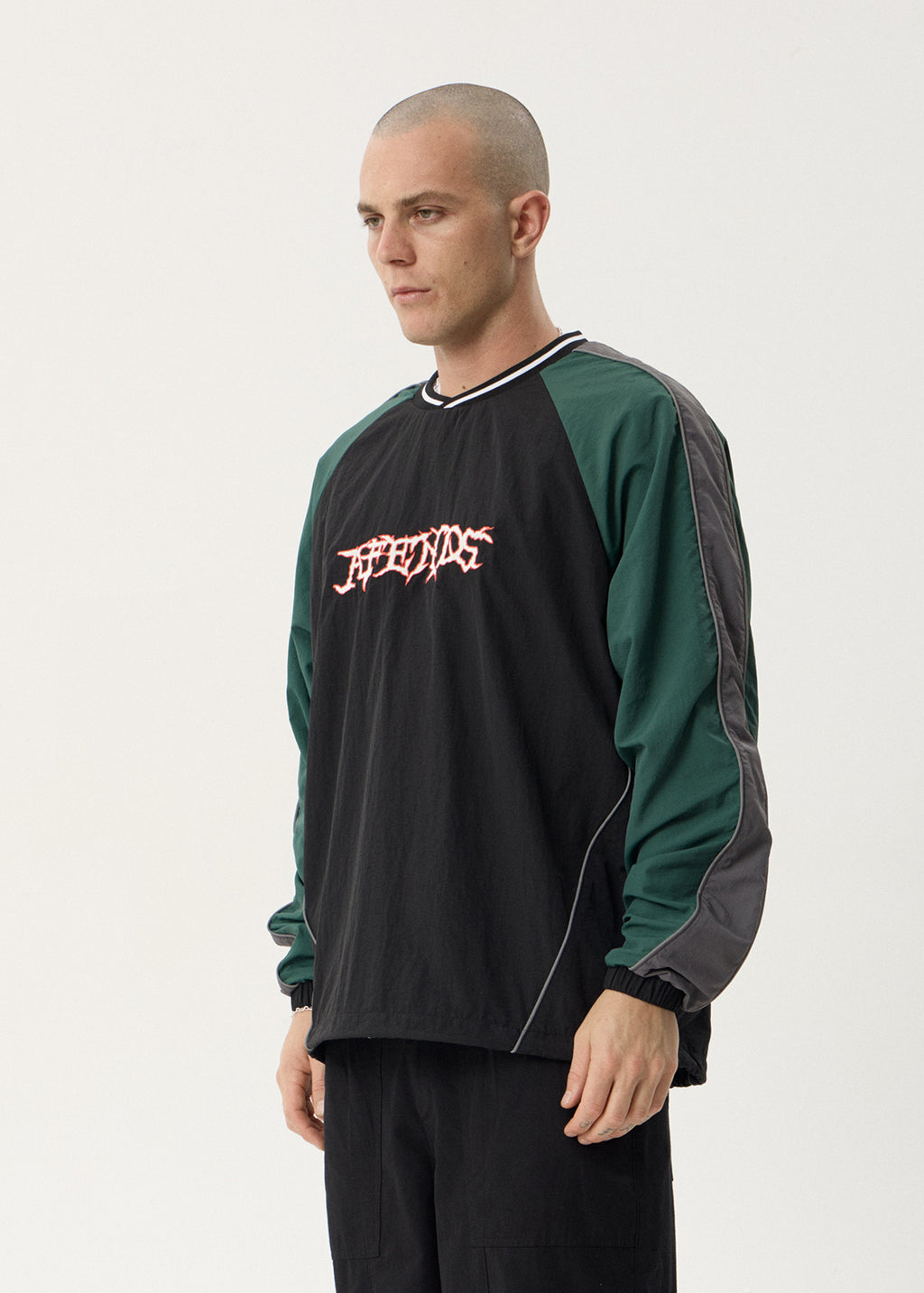 AFENDS Mens Nationals - Sports Crew Neck - Black