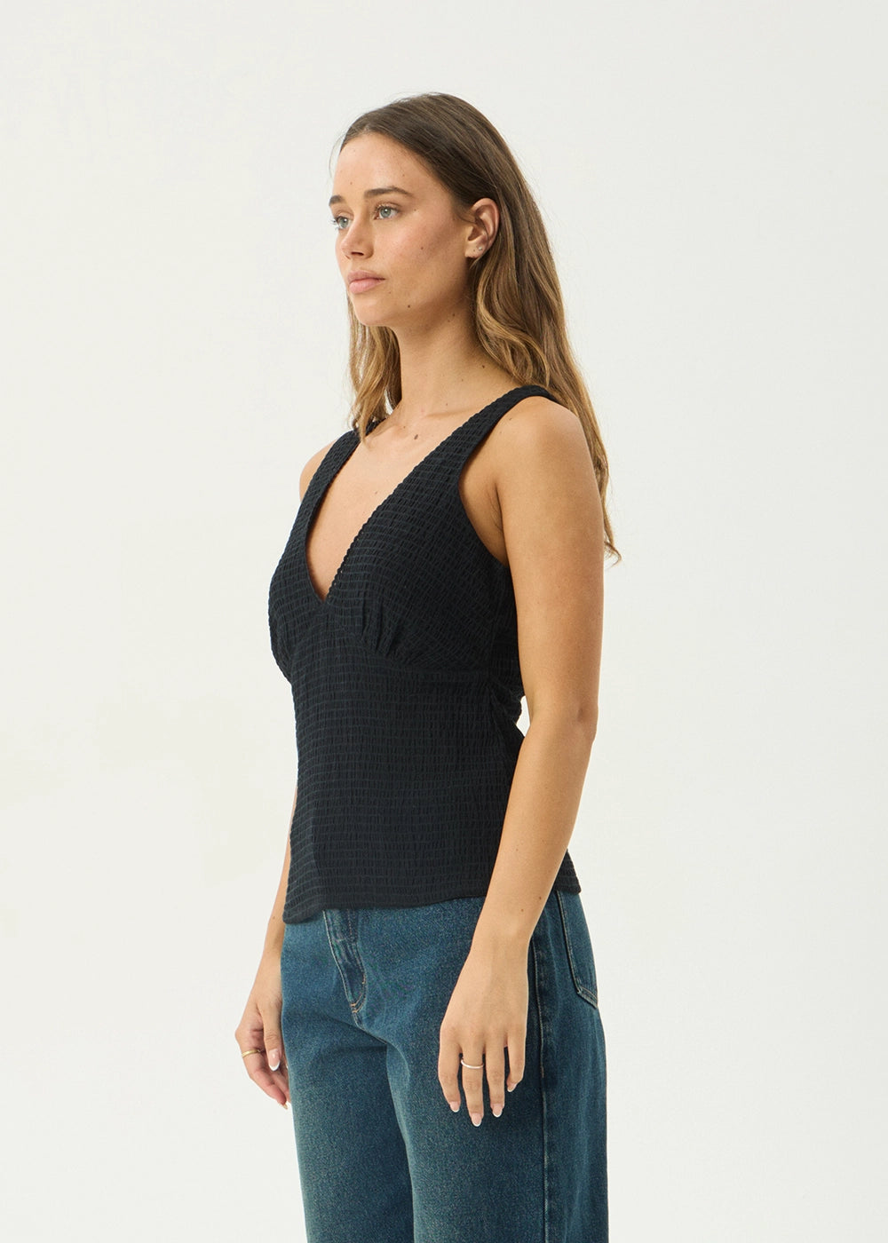 AFENDS Womens Robin - Seersucker Top - Black