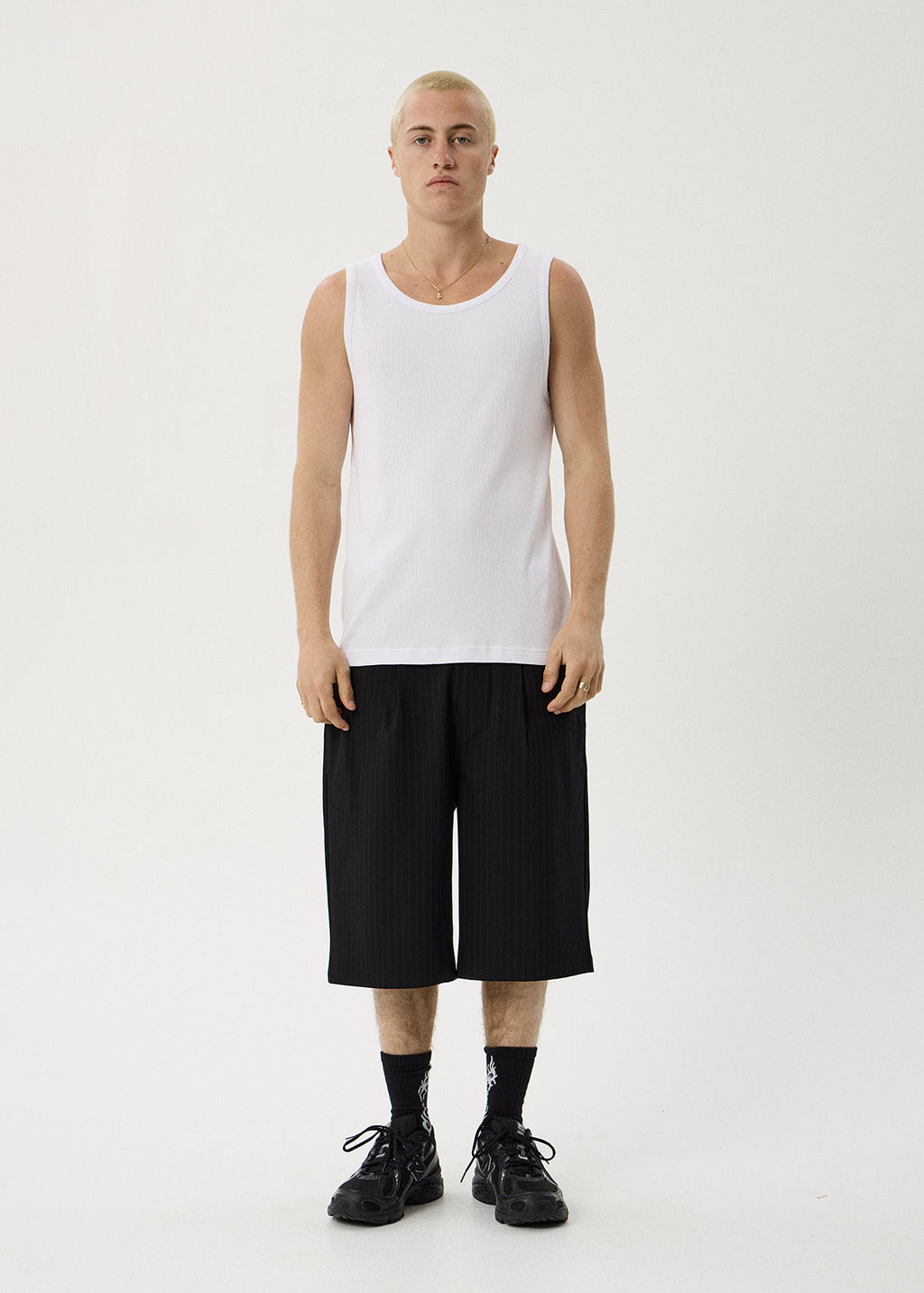 AFENDS Paramount - Rib Singlet - White