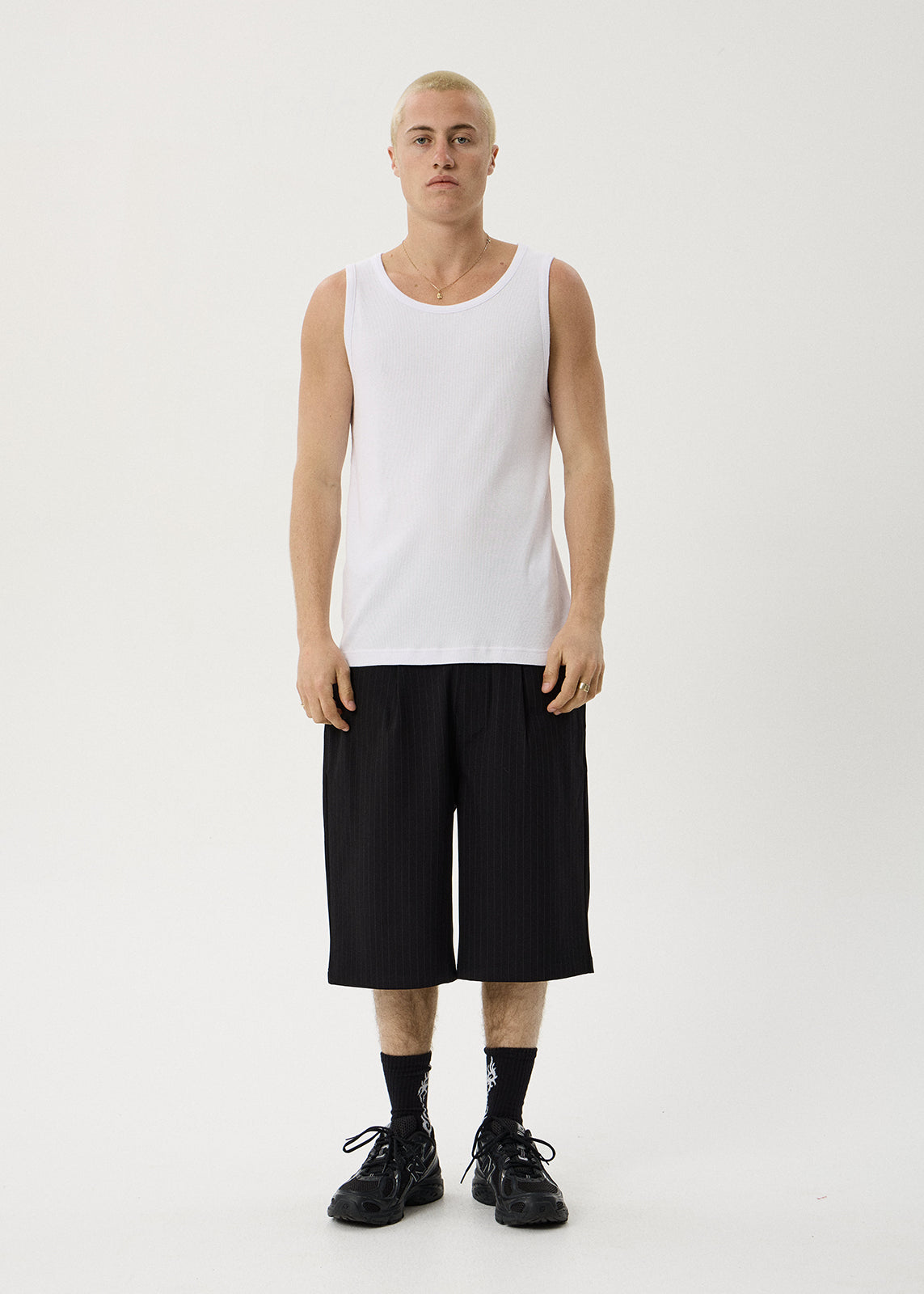 AFENDS Paramount - Rib Singlet - White