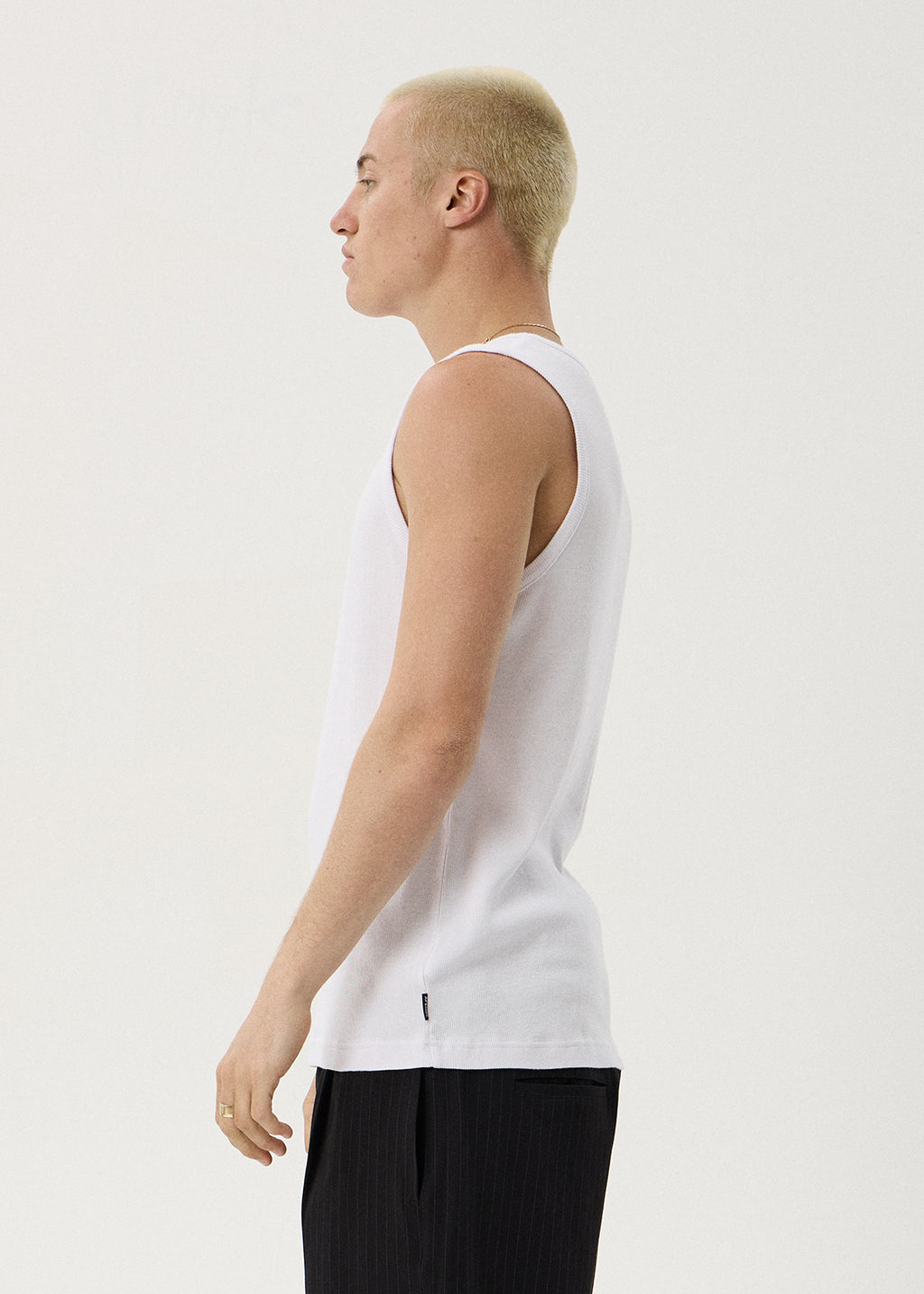AFENDS Paramount - Rib Singlet - White
