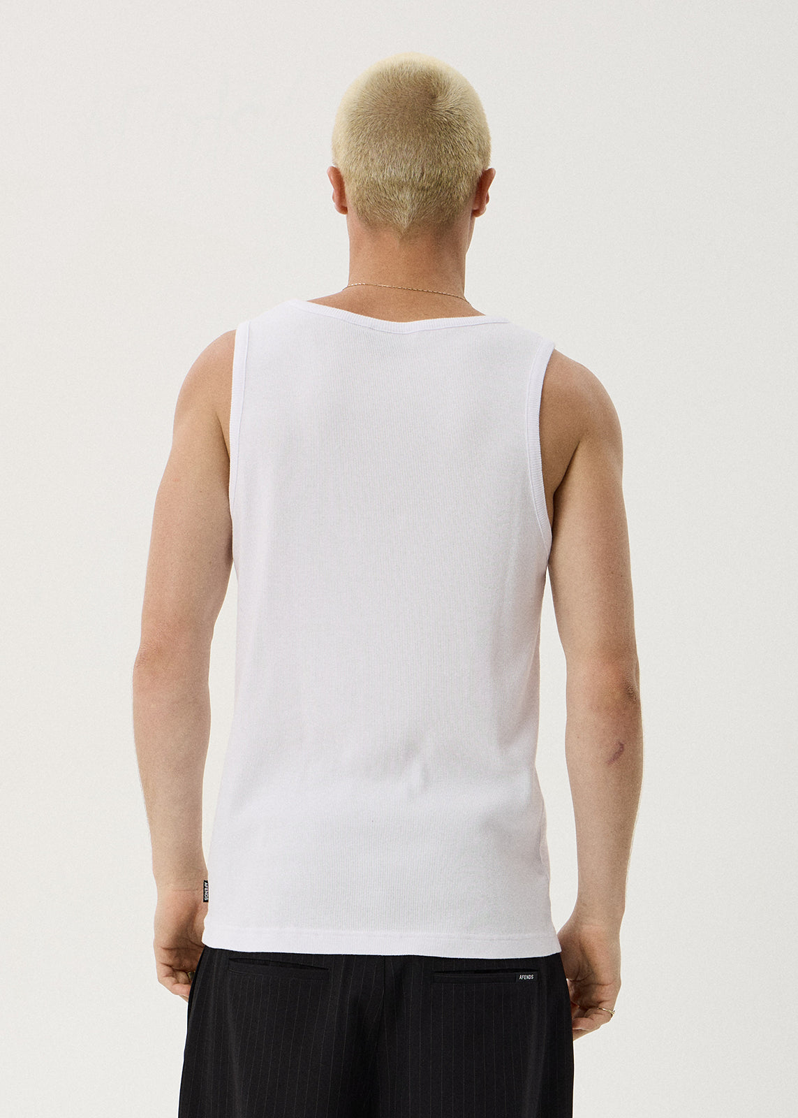 AFENDS Paramount - Rib Singlet - White