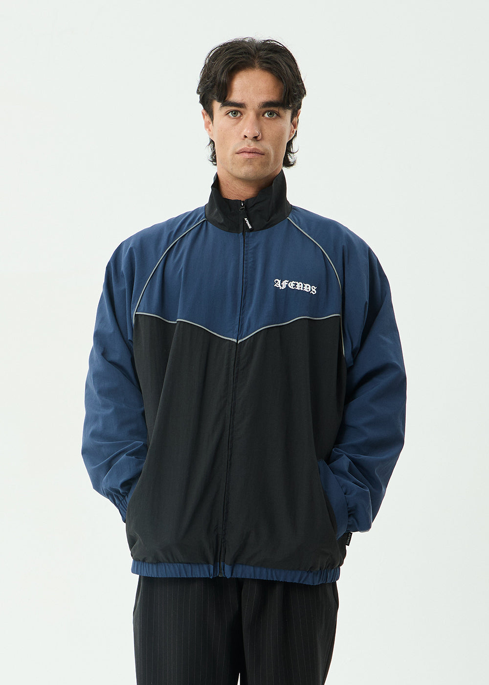 AFENDS Mens Speed - Sports Spray Jacket - Navy