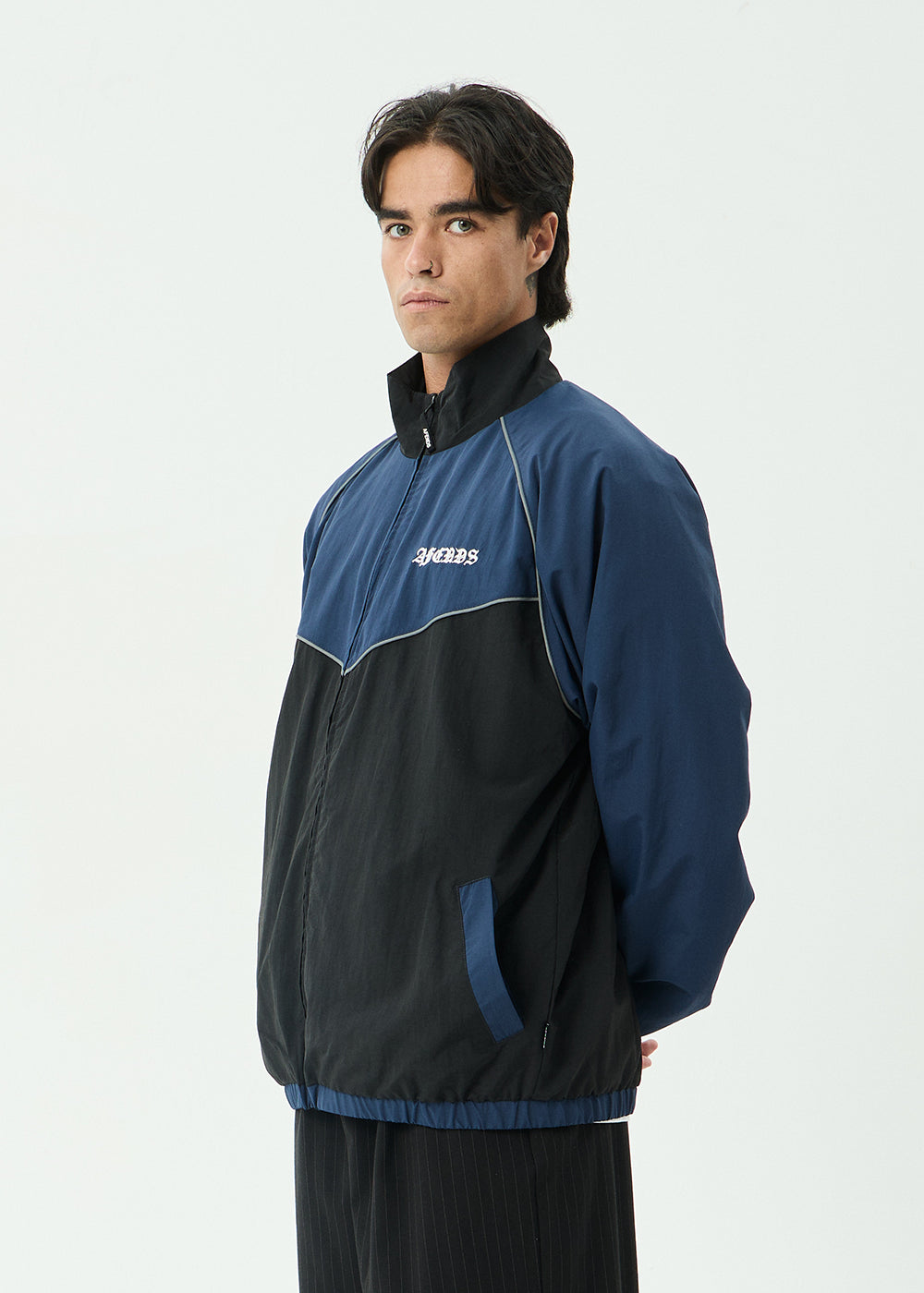 AFENDS Mens Speed - Sports Spray Jacket - Navy