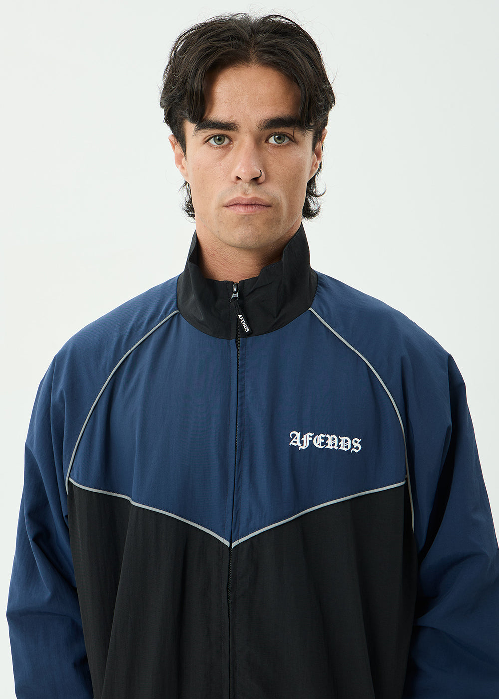 AFENDS Mens Speed - Sports Spray Jacket - Navy