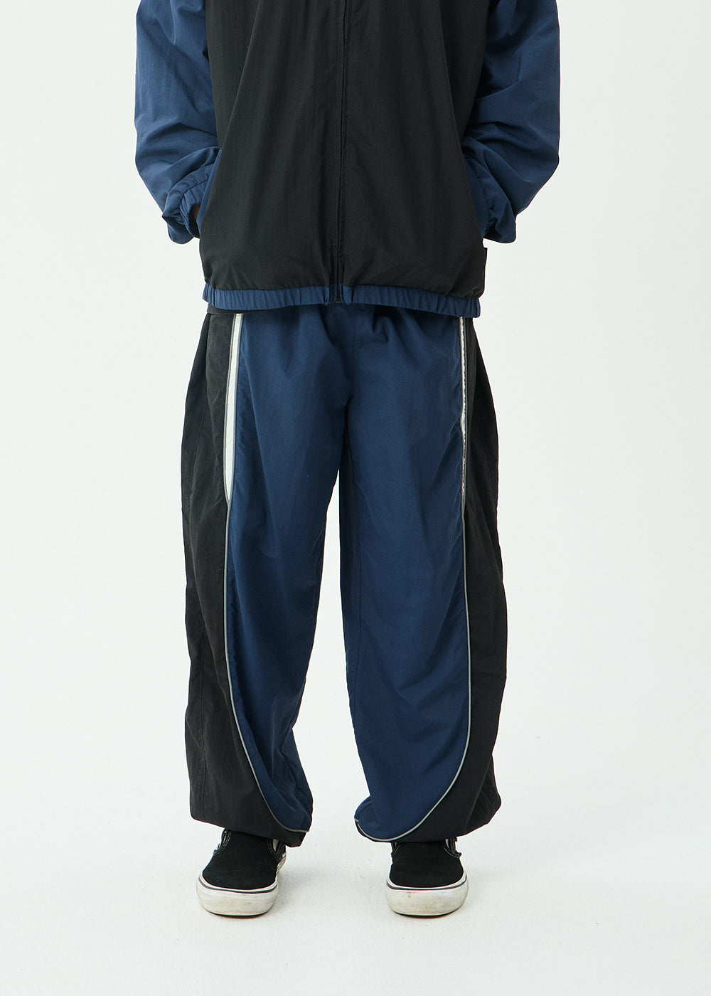 AFENDS Mens Sporting - Panelled Track Pant - Navy