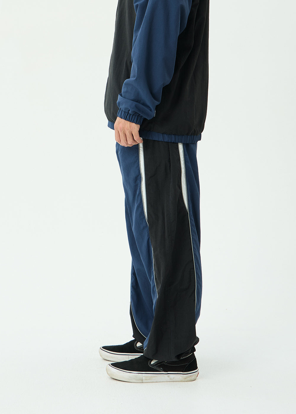 AFENDS Mens Sporting - Panelled Track Pant - Navy