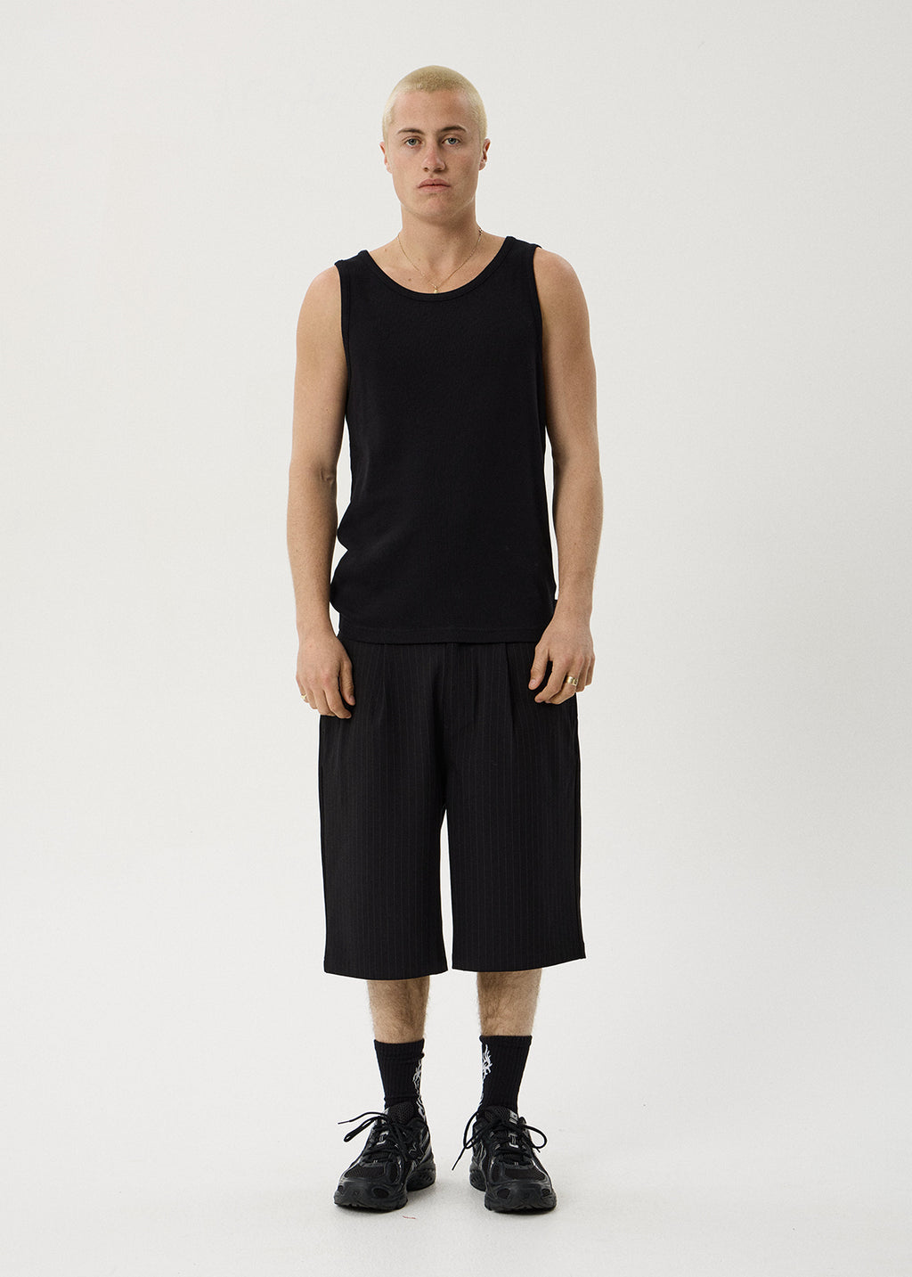 AFENDS Paramount - Rib Singlet - Black