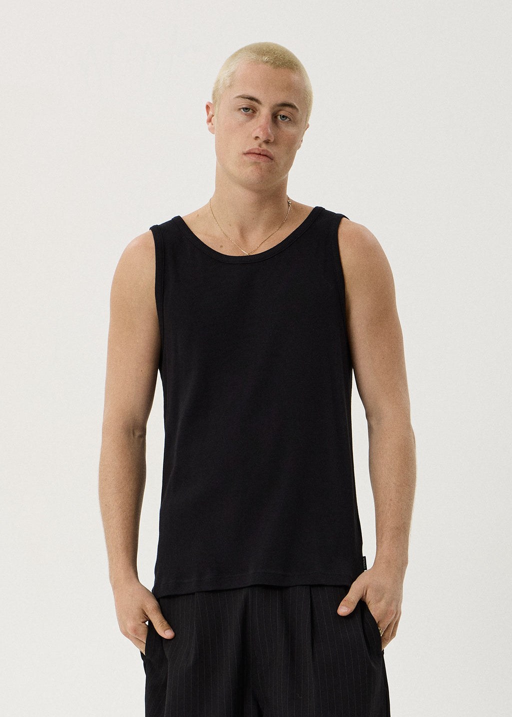 AFENDS Paramount - Rib Singlet - Black