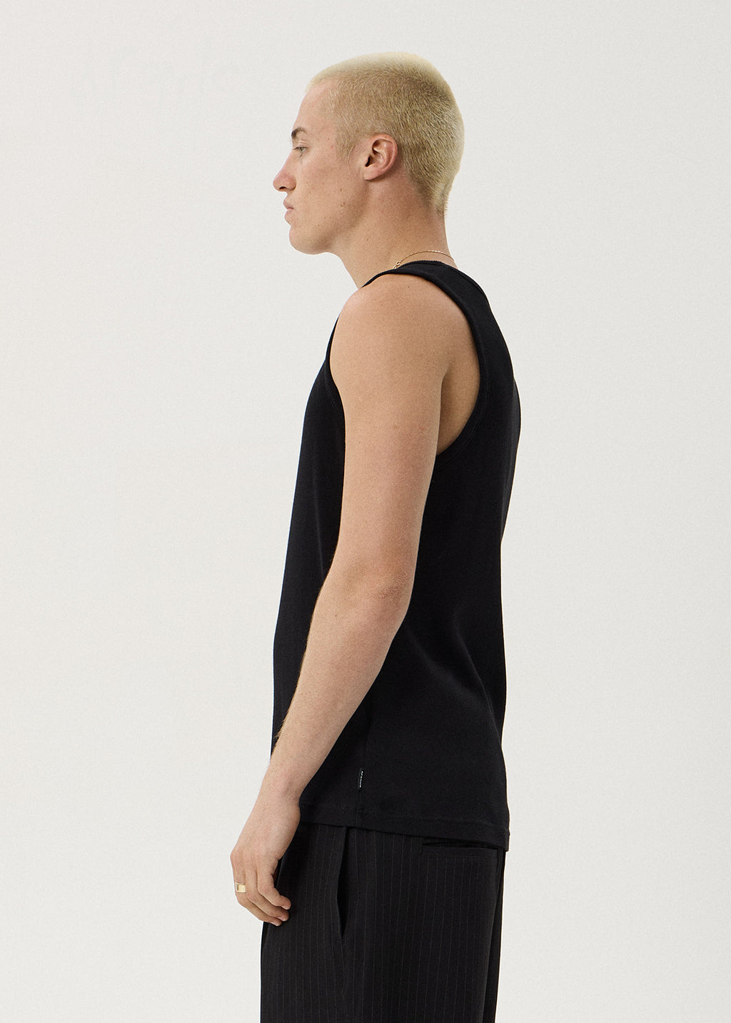 AFENDS Paramount - Rib Singlet - Black