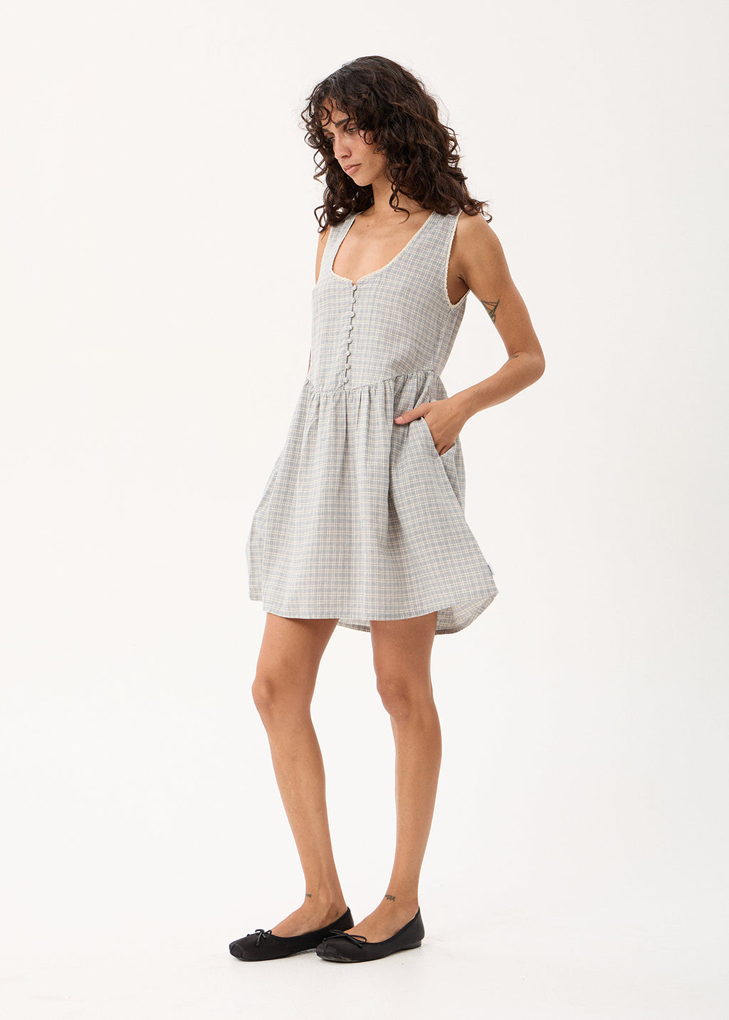 AFENDS Jesse - Mini Dress - Silver Birch