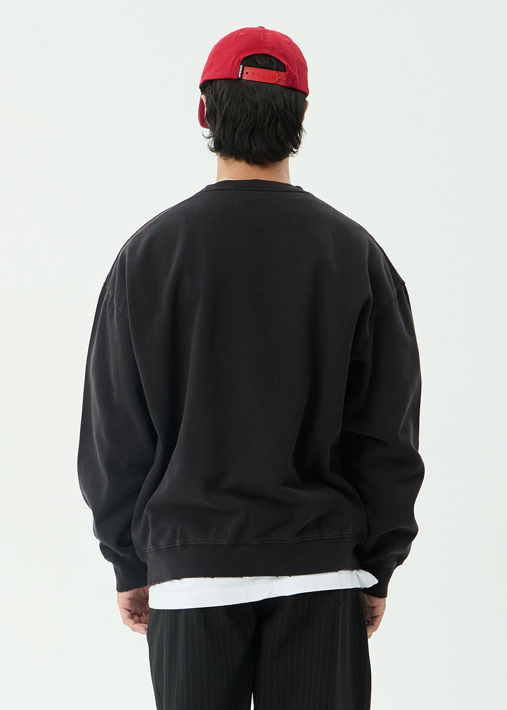 AFENDS Mens Contingent - Crew Neck - Stone Black