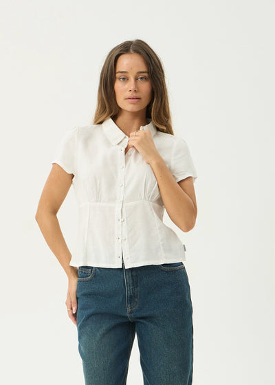 AFENDS Womens Evie - Short Sleeve Shirt - White