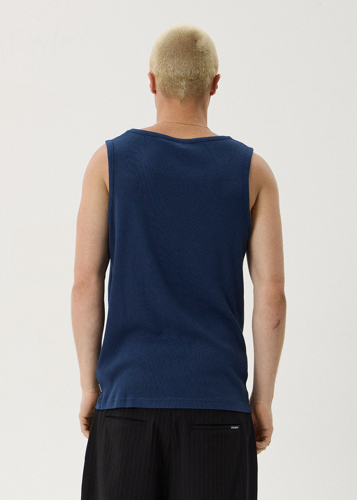 AFENDS Paramount - Rib Singlet - Navy