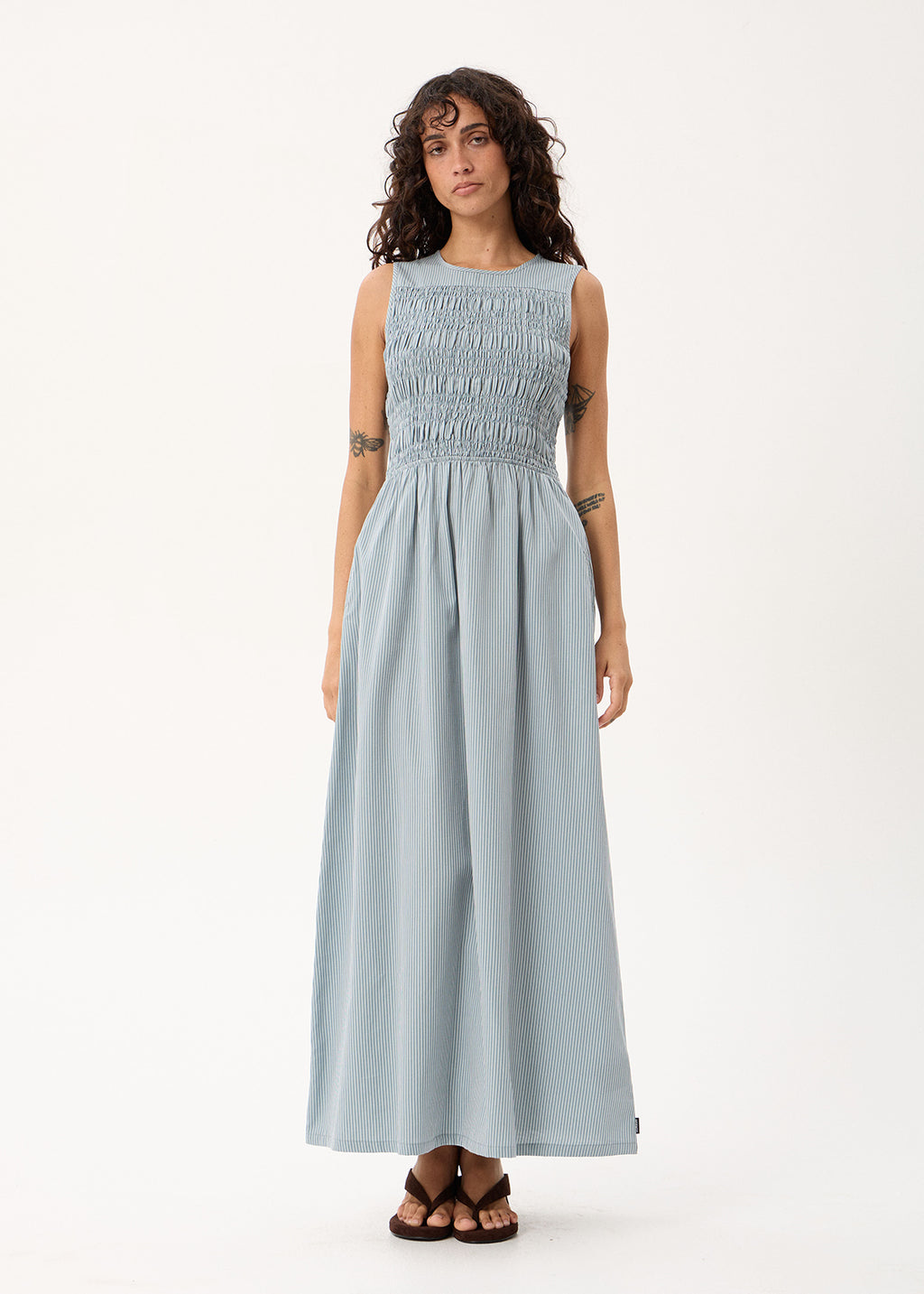 AFENDS Loren - Maxi Dress - Teal Stripe