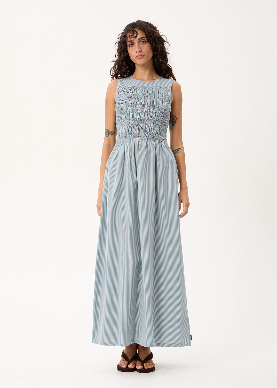 AFENDS Loren - Maxi Dress - Teal Stripe