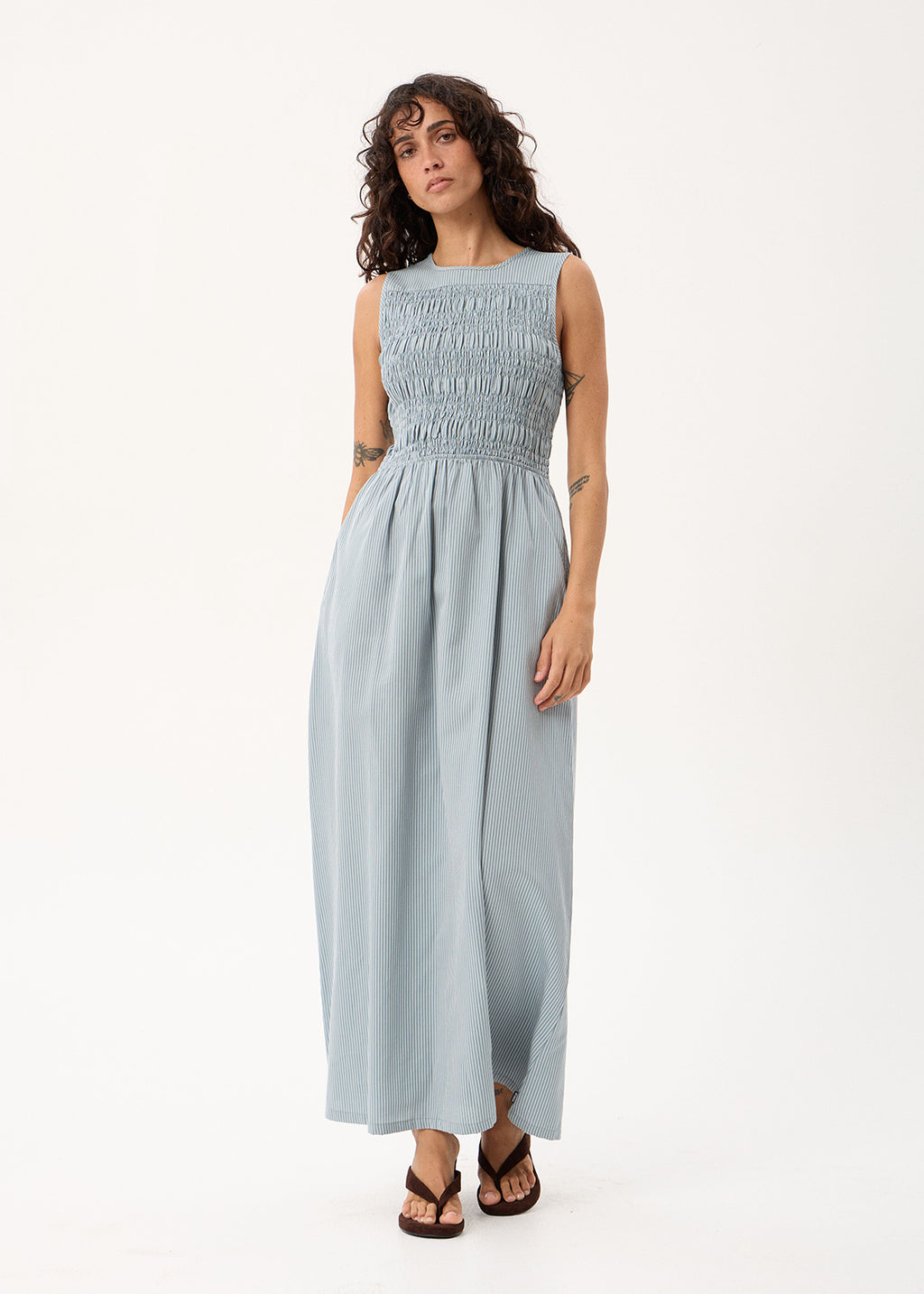 AFENDS Loren - Maxi Dress - Teal Stripe
