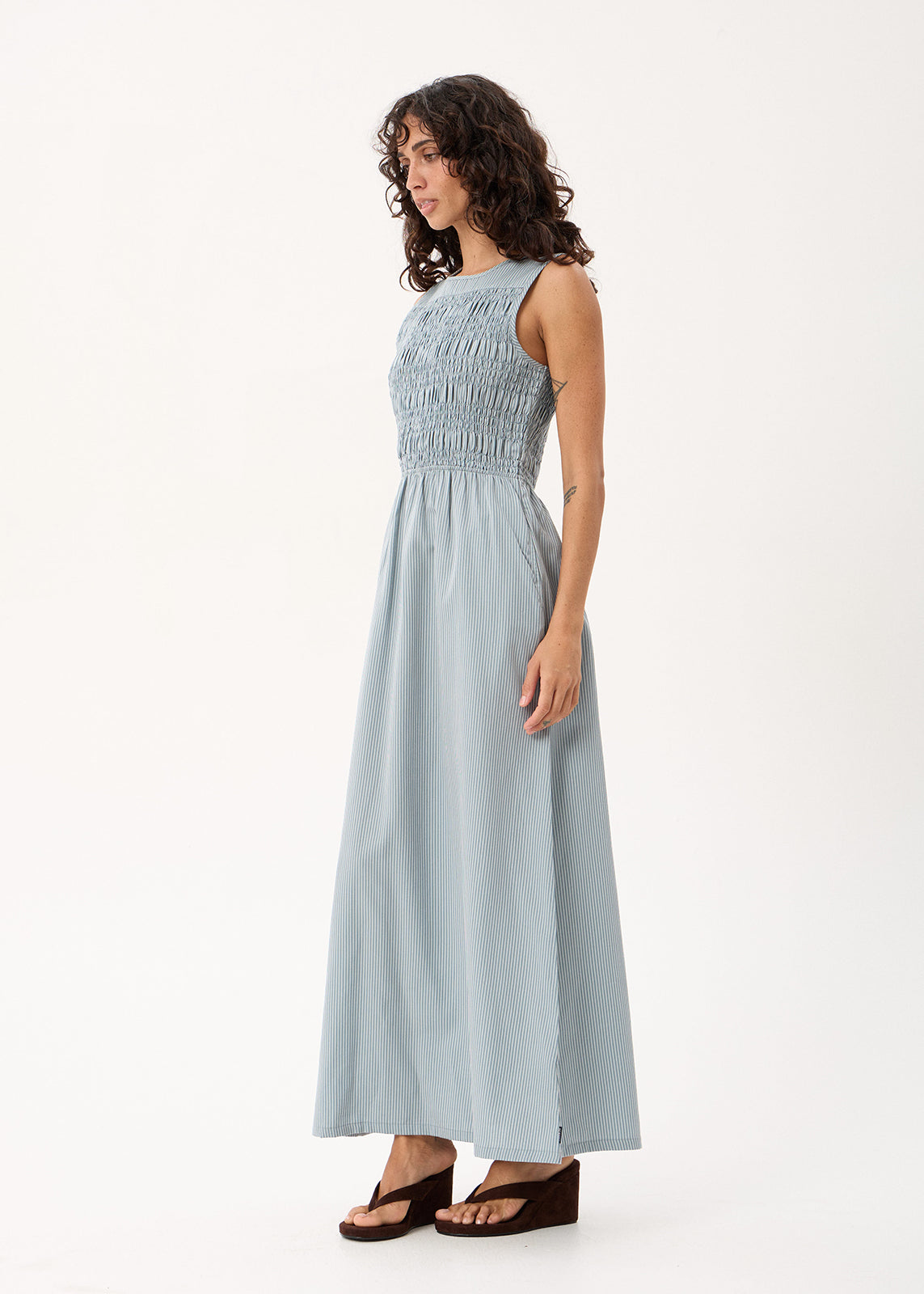 AFENDS Loren - Maxi Dress - Teal Stripe